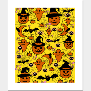 halloween pattern Posters and Art